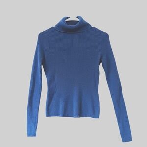 Daniel‎ Bishop Women's S Sweater | Blue 100% Cashmere Turtleneck Knit